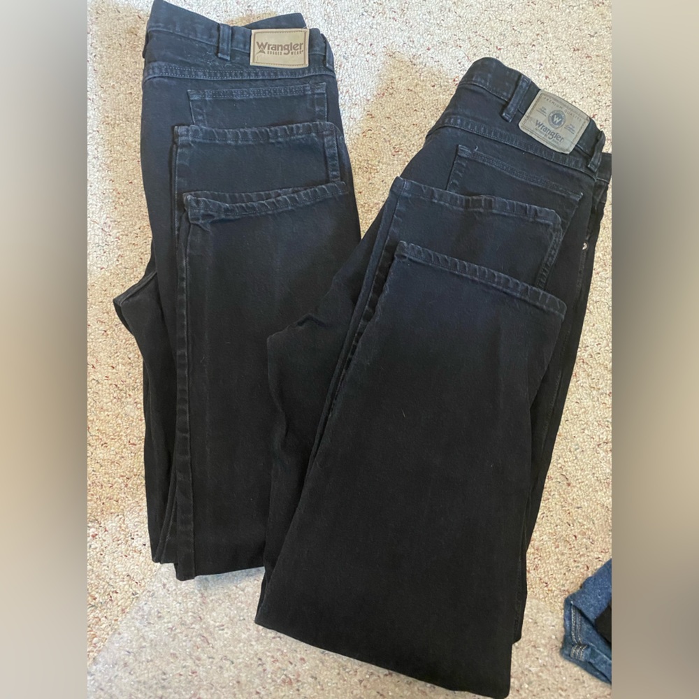 Wrangler Black Jeans, 2 pairs, 42 x 32